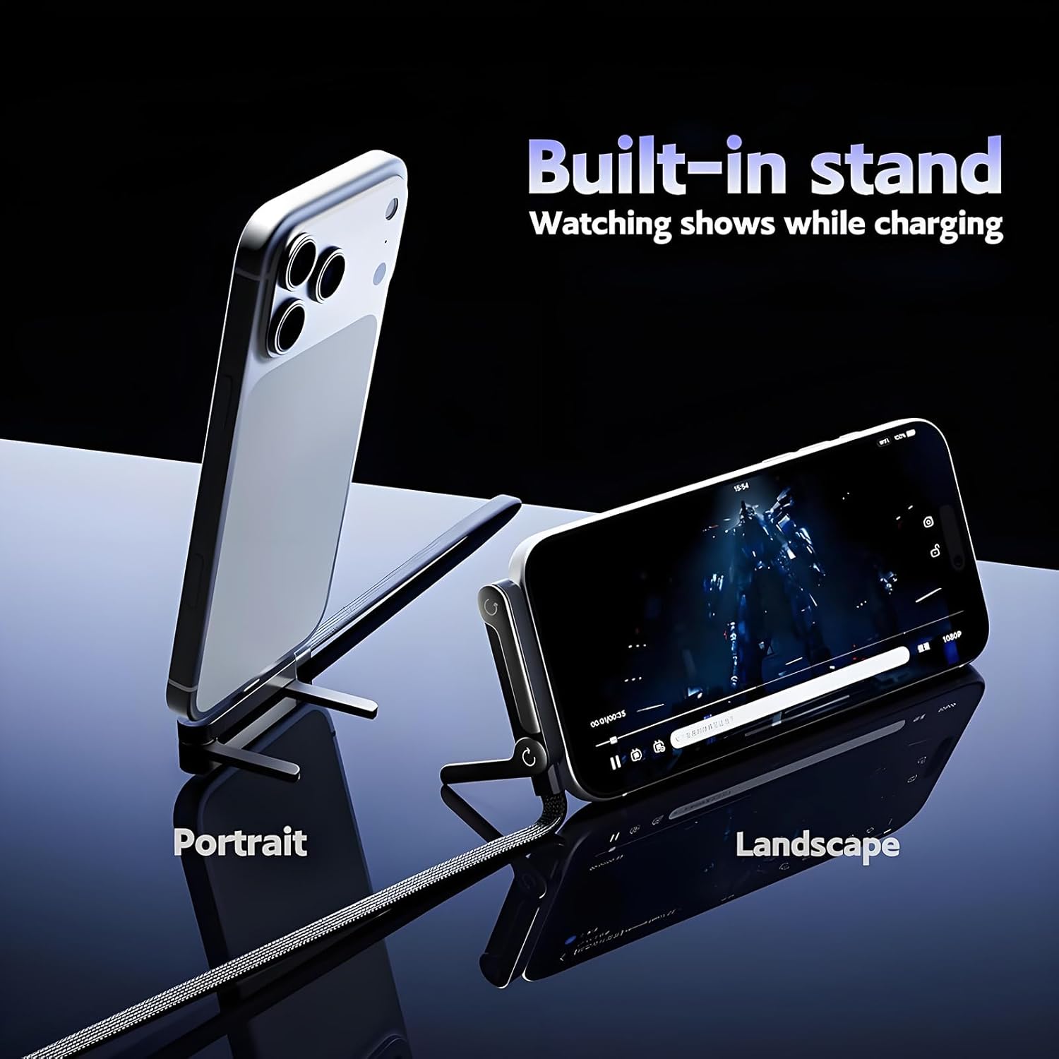 240W Type-C Fast Charge Cable with Phone Stand - Image 6
